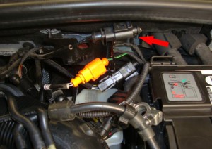 Figura 2: Connettore del sensore 1 temperatura gas di scarico, a monte del catalizzatore