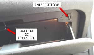 Figura 4: Interruttore lampadina sportello portaoggetti