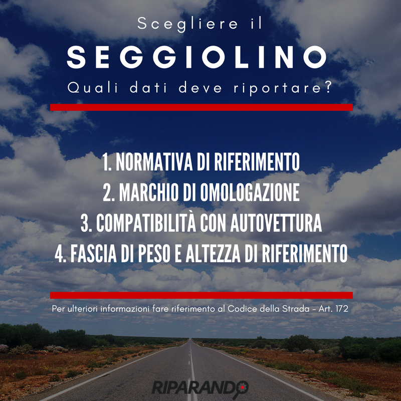 Dati seggiolino bambino per auto