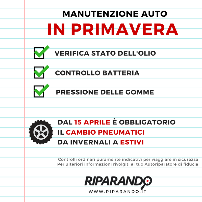 Manutenzione auto primavera