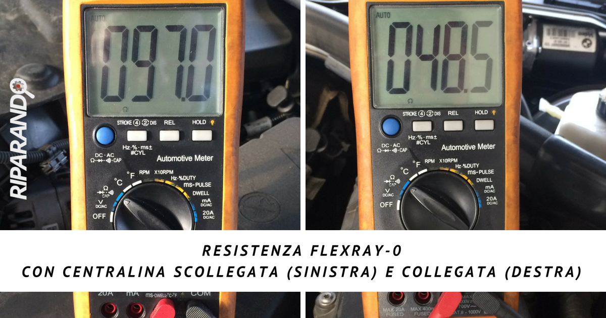 FlexRay-0 con centralina collegata e scollegata